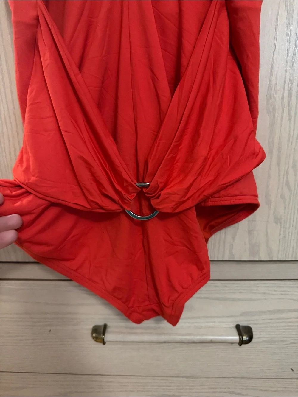 Michael Kors Red Ring-Twist Bodysuit Top 5 for 27$